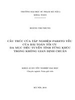 Cấu trúc của tập nghiệm pareto yếu của bài toán tối ưu đa mục tiêu tuyến tính từng khúc trong không gian định chuẩn