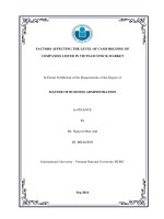 Factors affecting the level of cash holding of companies listed in vietnam stock market