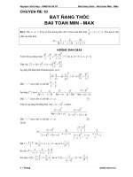 Bất đẳng thức và bài toán MinMax ôn thi THPT Quốc Gia 2016