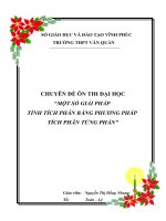 MỘT số GIẢI PHÁP TÍNH TÍCH PHÂN BẰNG PHƯƠNG PHÁP TÍCH PHÂN TỪNG PHẦN” 