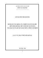 Đánh giá tác động của thiên tai gây ra bởi biến đổi khí hậu đến sinh kế người dân xã giao xuân, huyện giao thủy, tỉnh nam định 