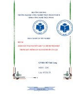 Khảo sát tỉ lệ nguyên liệu và chế độ nhào bột trong qui trình sản xuất bánh mì cây gậy