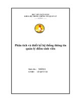 Phân tích và thiết kế hệ thống thông tin quản lý điểm sinh viên