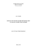 Đánh giá tổn thương do biến đổi khí hậu đến các huyện ven biển tỉnh nam định 