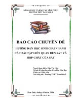 HƯỚNG dẫn học SINH GIẢI NHANH các bài tập LIÊN QUAN đến sắt và hợp CHẤT của sắt 