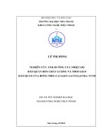 Nghiên cứu ảnh hưởng của nhiệt độ bảo quản đến chất lượng và thời gian bảo quản của rong nho (Caulerpa lentillifera) tươi