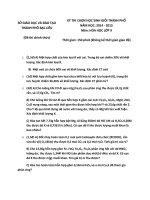 Đề thi chọn học sinh giỏi khối 9 tỉnh Bạc Liêu