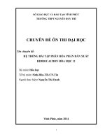chuyên đề ôn thi đại học“ hệ thống bài tập phân hóa phần dẫn xuất hiđrocacbon hóa học 11 ”  