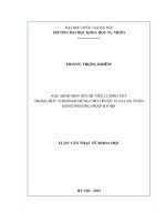 Luận văn thạc sỹ xác định một số chỉ tiêu lượng vết trong bột vonfram dùng cho thuốc vi sai an toàn bằng phương pháp ICP MS 