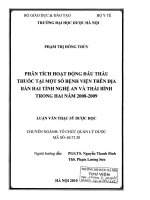 Phân tích hoạt động đấu thầu thuốc tại một số bệnh viện trên địa bàn hai tỉnh nghệ an và thái bình trong hai năm 2008   2009