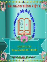 Bài giảng tiếng việt 4 tuần 16 bài luyện từ và câu   mở rộng vốn từ đồ chơi   trò chơi 