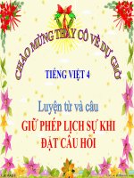 Bài giảng tiếng việt 4 tuần 15 bài luyện từ và câu   giữ phép lịch sự khi đặt câu hỏi 