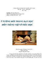 Ý TƯỞNG MỚI TRONG DẠY HỌC MÔN TIẾNG VIỆT Ở TIỂU HỌC