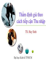 Thẩm định giá theo cách tiếp cận thu nhập   TS  hay sinh