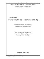 Chuyên đề vấn đề khai thác thế mạnh ở trung du miền núi bắc bộ 