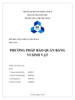 PHƯƠNG PHÁP BẢO QUẢN BẰNG VI SINH VẬT
