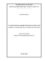 Văn hóa doanh nghiệp Nhật Bản ở Việt Nam (Nghiên cứu trường hợp Công ty TNHH FUJITSU Việt Nam)