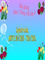 Bài giảng tiếng việt 4 tuần 15 bài luyện từ và câu   mở rộng vốn từ đồ chơi   trò chơi 