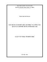 Xây dựng cơ sở dữ liệu GIS phục vụ công tác quản lý lớp phủ rừng tỉnh đắk lắk 