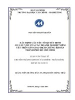 XÁC ĐỊNH các yếu tố QUYẾT ĐỊNH cơ cấu vốn của các DOANH NGHIỆP NIÊM yết TRÊN sàn GIAO DỊCH CHỨNG KHOÁN THÀNH PHỐ hồ CHÍ MINH 