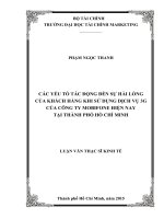 CÁC yếu tố tác ĐỘNG đến sự hài LÒNG của KHÁCH HÀNG KHI sử DỤNG DỊCH vụ 3g của CÔNG TY MOBIFONE HIỆN NAY tại THÀNH PHỐ hồ CHÍ MINH 