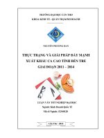 thực trạng và giải pháp đẩy mạnh xuất khẩu ca cao tỉnh bến tre giai đoạn 2011 – 2014