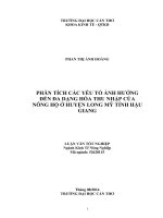 phân tích các yếu tố ảnh hưởng đến đa dạng hóa thu nhập của nông hộ ở huyện long mỹ tỉnh hậu giang