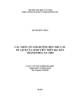 các nhân tố ảnh hưởng đến nhu cầu du lịch của sinh viên trên địa bàn thành phố cần thơ