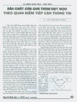 Bản chất của quá trình dạy học theo quan điểm tiếp cận thông tin