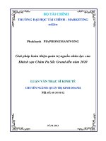 Luận văn thạc sĩ  giải pháp hoàn thiện quản trị nguồn nhân lực của khách sạn chăm pa sắc grand đến năm 2020 