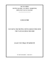 XÂY DỰNG THỊ TRƯỜNG CHỨNG KHOÁN PHÁI SINH VIỆT NAM GIAI đoạn 2015 2020 