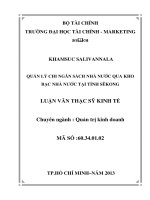 QUẢN lý CHI NGÂN SÁCH NHÀ nước QUA KHO bạc NHÀ nước tại TỈNH SÊKON 