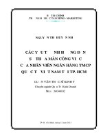 Các yếu tố ảnh hưởng đến sự thỏa mãn công việc của nhân viên ngân hàng TMCP quốc tế việt nam tại TP  hồ chí minh 