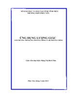 ỨNG DỤNG LƯỢNG GIÁC TRONG GIẢI PHƯƠNG TRÌNH, bất PHƯƠNG TRÌNH và hệ PHƯƠNG TRÌNH  