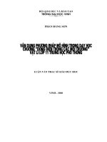 Ứng dụng phương pháp mô hình trong dạy học chương  dòng điện trong các môi trường vật lý lớp 11 trung học phổ thông