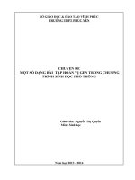 CHUYÊN đề SINH học  một số DẠNG bài  tập HOÁN vị GEN TRONG CHƯƠNG TRÌNH SINH học PHỔ THÔNG 