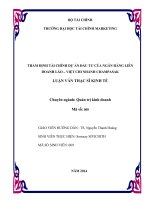 THẨM ĐỊNH tài CHÍNH dự án đầu tư của NGÂN HÀNG LIÊN DOANH lào –VIỆT CHI NHÁNH CHAMPASAK 