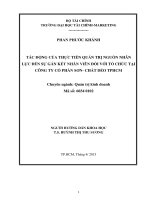 Luận văn thạc sĩ tác động của thực tiễn quản trị nguồn nhân lực đến sự gắn kết nhân viên đối với tổ chức tại công ty phần sơn   chất dẻo thành phố hồ chí minh 