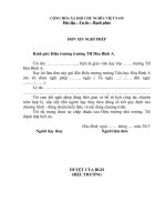 Đơn xin nghỉ phép của giáo viên dạy lớp. Tham khảo