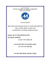 ĐO LƯỜNG mức độ hài LÒNG của SINH VIÊN đối với CHẤT LƯỢNG DỊCH vụ đào tạo tại TRƯỜNG CAO ĐẲNG NGHỀ LILAMA 2 