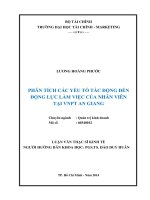 PHÂN TÍCH các yếu tố tác ĐỘNG đến ĐỘNG lực làm VIỆC của NHÂN VIÊN tại VNPT AN GIANG 