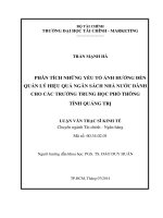 PHÂN TÍCH NHỮNG yếu tố ẢNH HƯỞNG đến QUẢN lý HIỆU QUẢ NGÂN SÁCH NHÀ nước DÀNH CHO các TRƯỜNG TRUNG học PHỔ THÔNG TỈNH QUẢNG TRỊ 