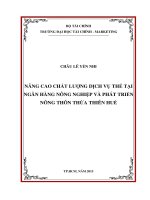 Luận văn thạc sĩ  nâng cao chất lượng dịch vụ thẻ tại ngân hàng nông nghiệp và phát triển nông thôn thừa thiên huế 