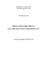 Đóng góp nghệ thuật của truyện ngắn Ngô Phan Lưu