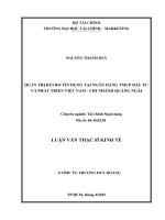QUẢN TRỊ rủi RO tín DỤNG tại NGÂN HÀNG TMCP đầu tư và PHÁT TRIỂN VIỆT NAM  CHI NHÁNH QUẢNG NGÃI 