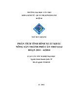 phân tích tình hình xuất khẩu nông sản thành phố cần thơ giai đoạn 2011 đến tháng 6 năm 2014