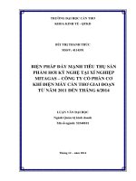 biện pháp đẩy mạnh tiêu thụ sản phẩm hơi kỹ nghệ tại xí nghiệp mitagas, công ty cổ phần cơ khí điện máy cần thơ giai đoạn từ năm 2011 đến tháng 6 năm 2014
