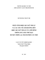 phân tích hiệu quả kỹ thuật và các yếu tố ảnh hưởng đến hiệu quả kỹ thuật của mô hình trồng dưa hấu phủ bạt huyện thới lai, thành phố cần thơ