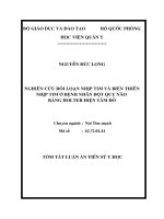 TÓM tắt LUẬN án nghiên cứu rối loạn nhịp tim và biến thiên nhịp tim ở bệnh nhân đột quỵ não bằng holter điện tâm đồ