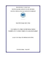 tác động của trợ cấp đến hoạt động nghiên cứu và phát triển của doanh nghiệp